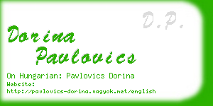 dorina pavlovics business card